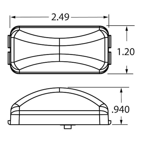 Truck-Lite 15 Series, Led, Yellow Rectangular, 3 Diode, Marker Clearance Light, P3, Pl-10, 12V 15250Y